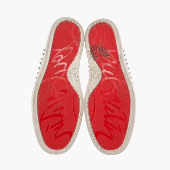Christian Louboutin Sosoxy Spike Donna Sneakers Size 37 US 7 Mesh High Top White - Picture 12 of 15